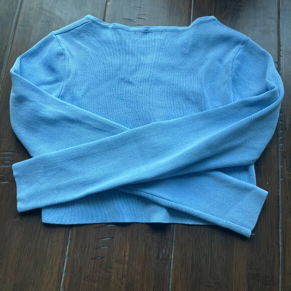 Cropped light blue button up cardigan - Picture 5 of 6